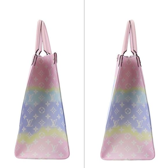 Louis Vuitton Tote Bag On The Go Monogram Leather Pastel GM LV 2way Shoulder Bag - Picture 5 of 9